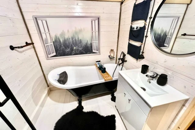 Domek z jacuzzi sauną na wyłączność Na szczycie wzgórza 1700m2 — Ustrzyki Dolne